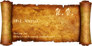 Uhl Vazul névjegykártya